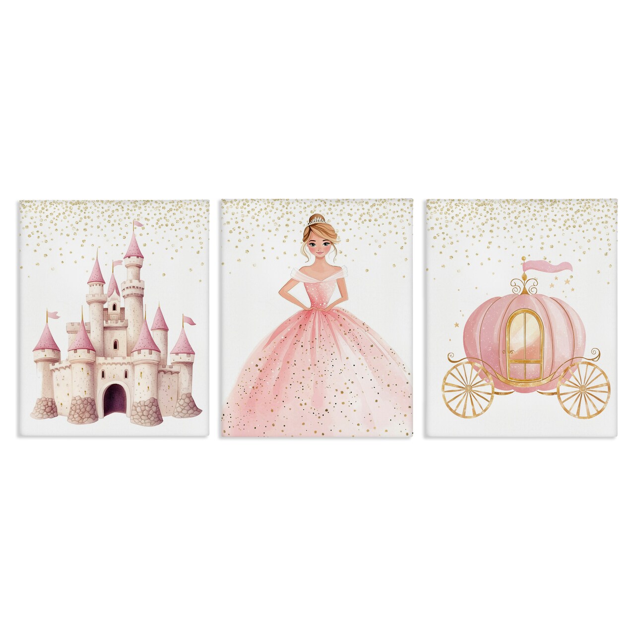 Stupell Industries Princess Dreams Collection 3pc Canvas Set, design by Christine Simpson Art